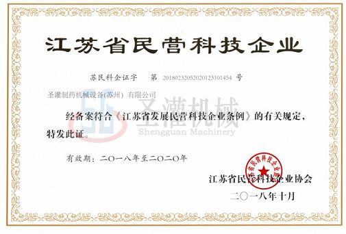 苏州华球（中国）公司民营科技企业证书